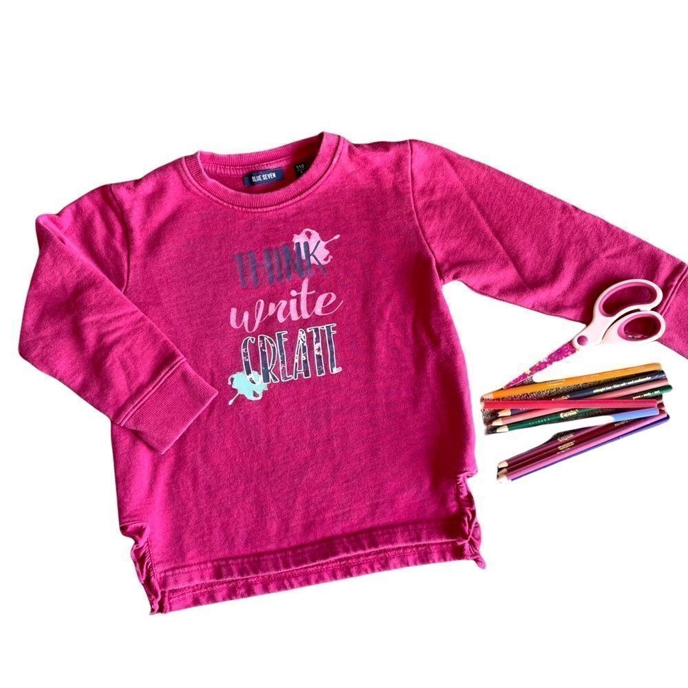 Blue Seven Little Girls High-Low Flannel Cotton Ruffle Sweater Size 5T